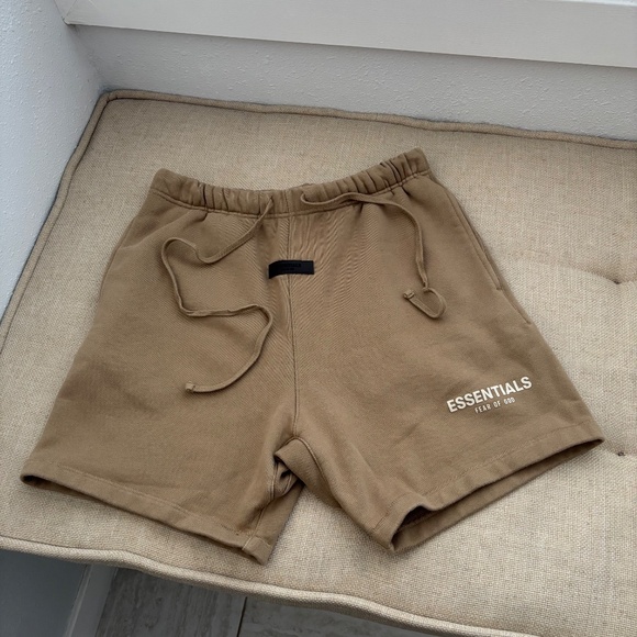 Fear of God Essentials FOG Tan Sweat Shorts - Picture 1 of 6